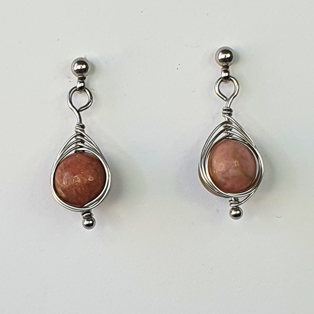 Boucles d'oreilles EYES en acier inoxydable et pierres naturelles